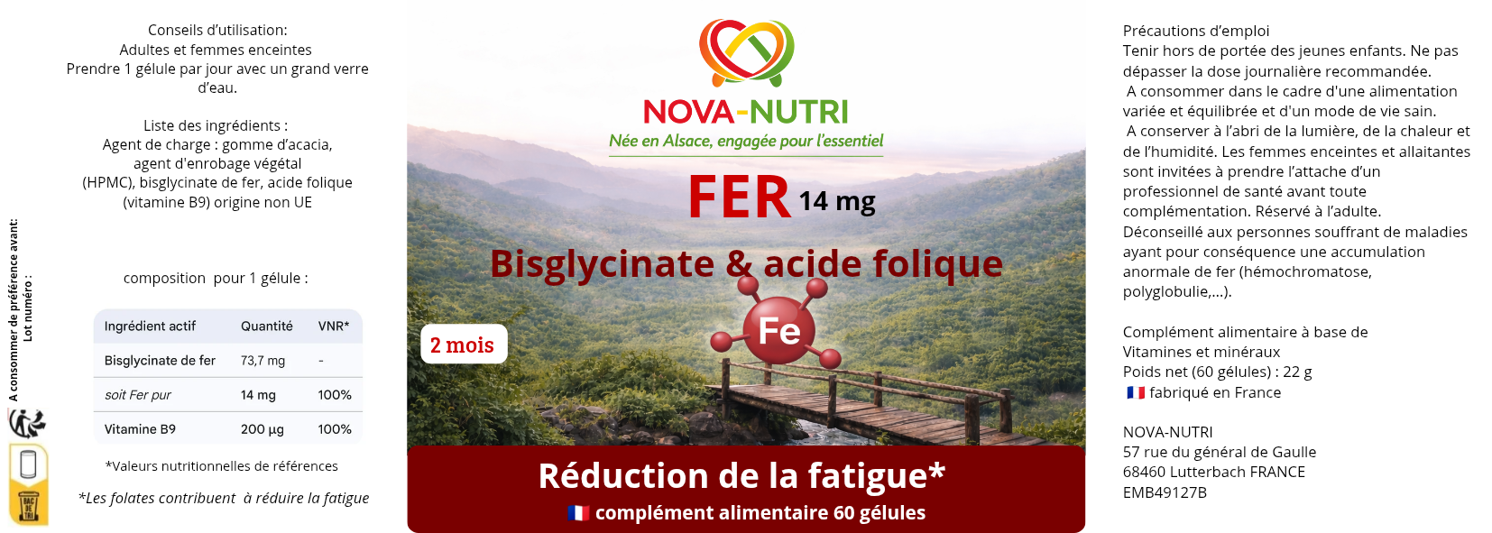 Fer 14 mg Bisglycinate & Acide Folique – Image 2